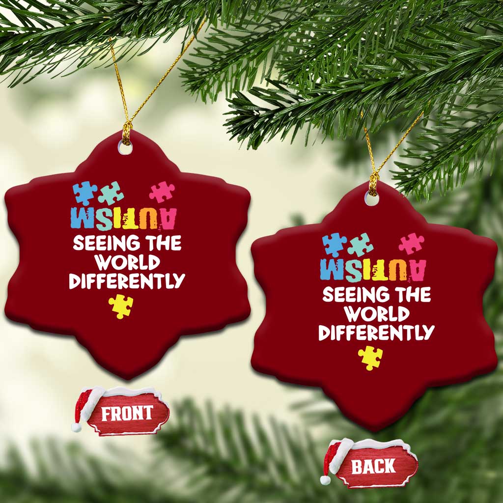 Autism Seeing The World Differently Ceramic Ornament Autistic Autism Awareness Puzzle