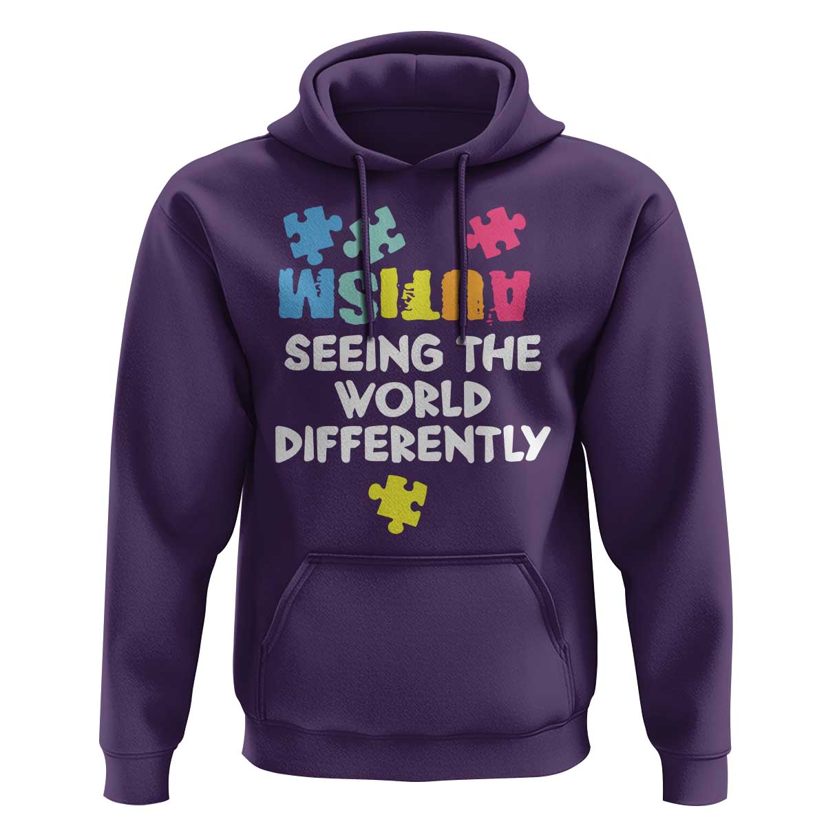Autism Seeing The World Differently Hoodie Autistic Autism Awareness Puzzle