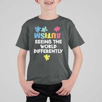 Autism Seeing The World Differently T Shirt For Kid Autistic Autism Awareness Puzzle