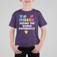 Autism Seeing The World Differently T Shirt For Kid Autistic Autism Awareness Puzzle