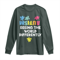 Autism Seeing The World Differently Long Sleeve Shirt Autistic Autism Awareness Puzzle