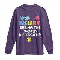 Autism Seeing The World Differently Long Sleeve Shirt Autistic Autism Awareness Puzzle
