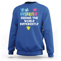 Autism Seeing The World Differently Sweatshirt Autistic Autism Awareness Puzzle