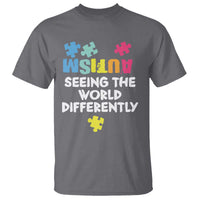 Autism Seeing The World Differently T Shirt Autistic Autism Awareness Puzzle