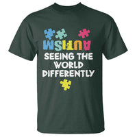 Autism Seeing The World Differently T Shirt Autistic Autism Awareness Puzzle