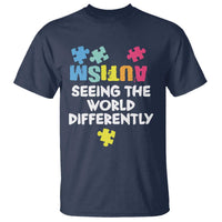 Autism Seeing The World Differently T Shirt Autistic Autism Awareness Puzzle