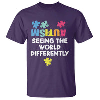 Autism Seeing The World Differently T Shirt Autistic Autism Awareness Puzzle