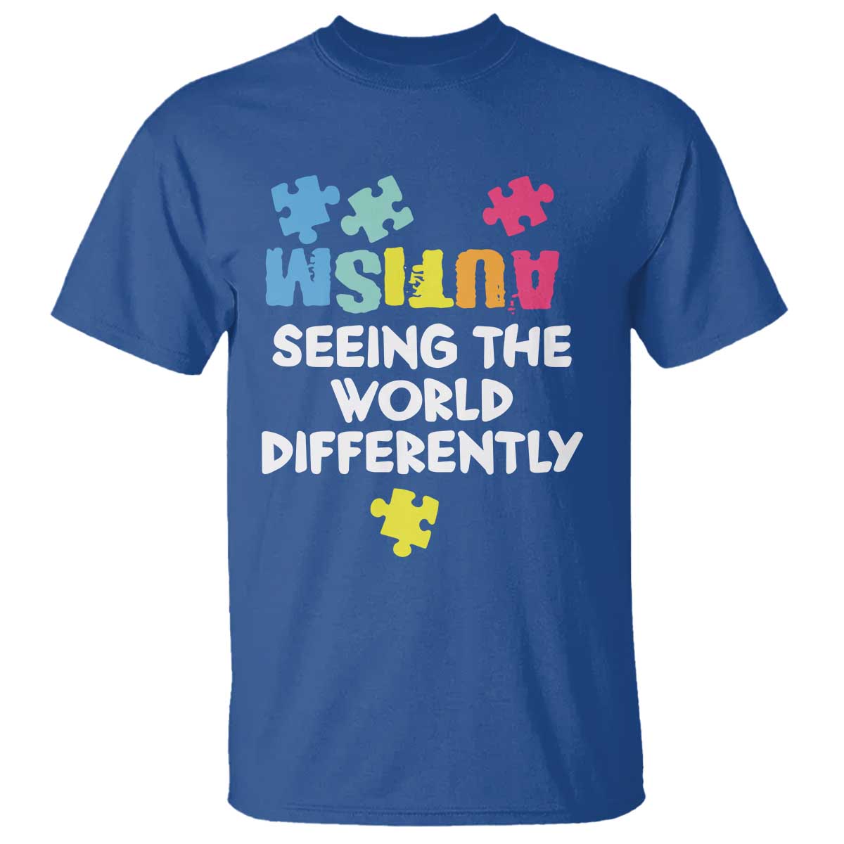 Autism Seeing The World Differently T Shirt Autistic Autism Awareness Puzzle