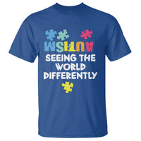 Autism Seeing The World Differently T Shirt Autistic Autism Awareness Puzzle