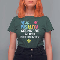 Autism Seeing The World Differently T Shirt For Women Autistic Autism Awareness Puzzle