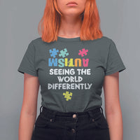 Autism Seeing The World Differently T Shirt For Women Autistic Autism Awareness Puzzle