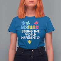 Autism Seeing The World Differently T Shirt For Women Autistic Autism Awareness Puzzle