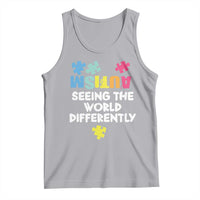 Autism Seeing The World Differently Tank Top Autistic Autism Awareness Puzzle