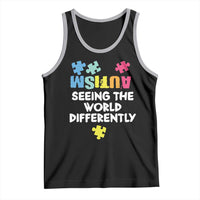 Autism Seeing The World Differently Tank Top Autistic Autism Awareness Puzzle