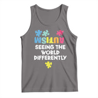 Autism Seeing The World Differently Tank Top Autistic Autism Awareness Puzzle