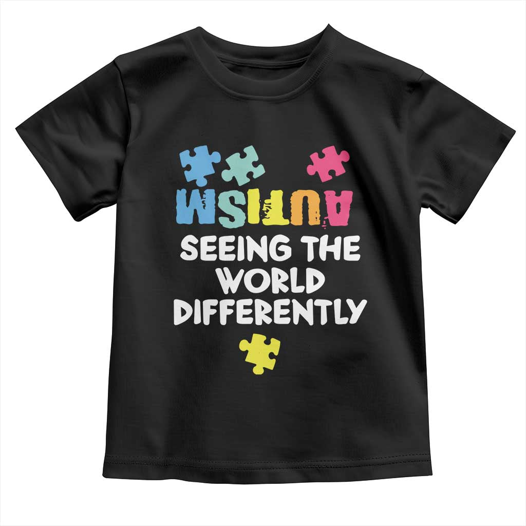Autism Seeing The World Differently Toddler T Shirt Autistic Autism Awareness Puzzle