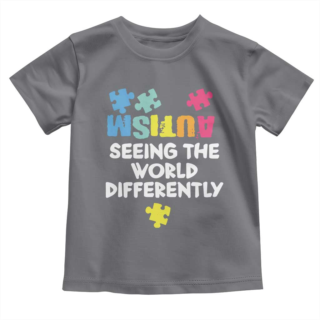 Autism Seeing The World Differently Toddler T Shirt Autistic Autism Awareness Puzzle