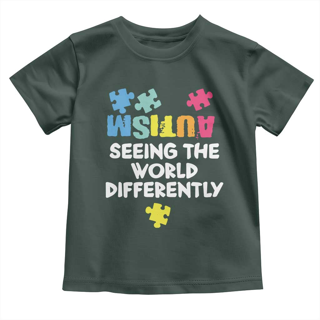 Autism Seeing The World Differently Toddler T Shirt Autistic Autism Awareness Puzzle