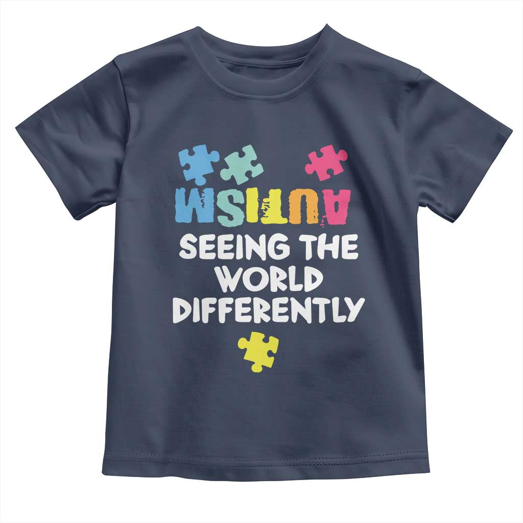 Autism Seeing The World Differently Toddler T Shirt Autistic Autism Awareness Puzzle