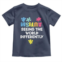 Autism Seeing The World Differently Toddler T Shirt Autistic Autism Awareness Puzzle