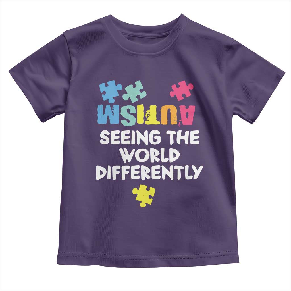 Autism Seeing The World Differently Toddler T Shirt Autistic Autism Awareness Puzzle