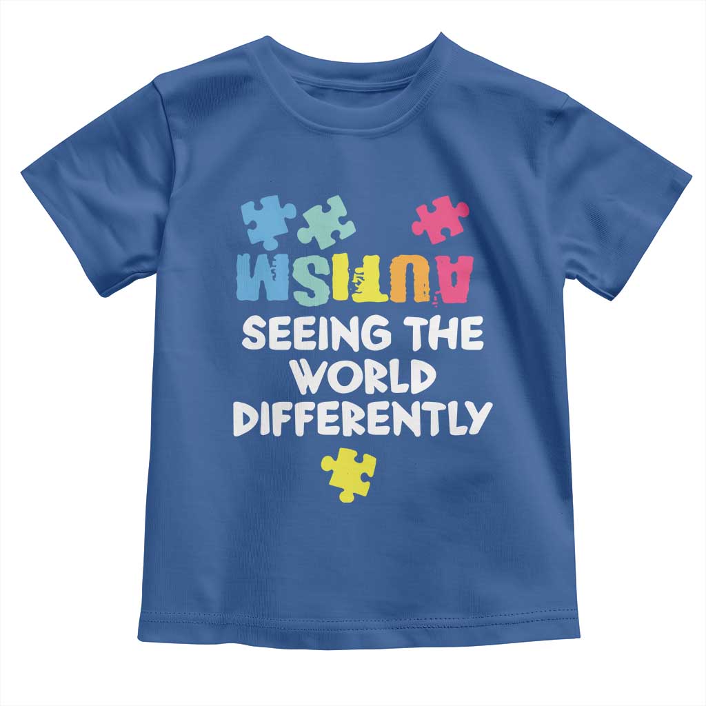 Autism Seeing The World Differently Toddler T Shirt Autistic Autism Awareness Puzzle