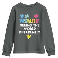 Autism Seeing The World Differently Youth Sweatshirt Autistic Autism Awareness Puzzle