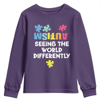 Autism Seeing The World Differently Youth Sweatshirt Autistic Autism Awareness Puzzle