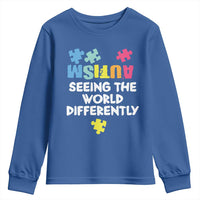 Autism Seeing The World Differently Youth Sweatshirt Autistic Autism Awareness Puzzle