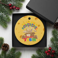 Funny Autism Awareness Ceramic Ornament Be In Awe Of My 'Tism Autistic Raccoon Opossum Skunk