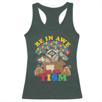 Funny Autism Awareness Racerback Tank Top Be In Awe Of My 'Tism Autistic Raccoon Opossum Skunk