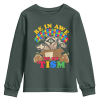 Funny Autism Awareness Youth Sweatshirt Be In Awe Of My 'Tism Autistic Raccoon Opossum Skunk