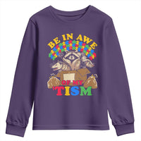 Funny Autism Awareness Youth Sweatshirt Be In Awe Of My 'Tism Autistic Raccoon Opossum Skunk