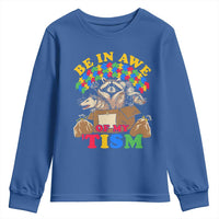 Funny Autism Awareness Youth Sweatshirt Be In Awe Of My 'Tism Autistic Raccoon Opossum Skunk