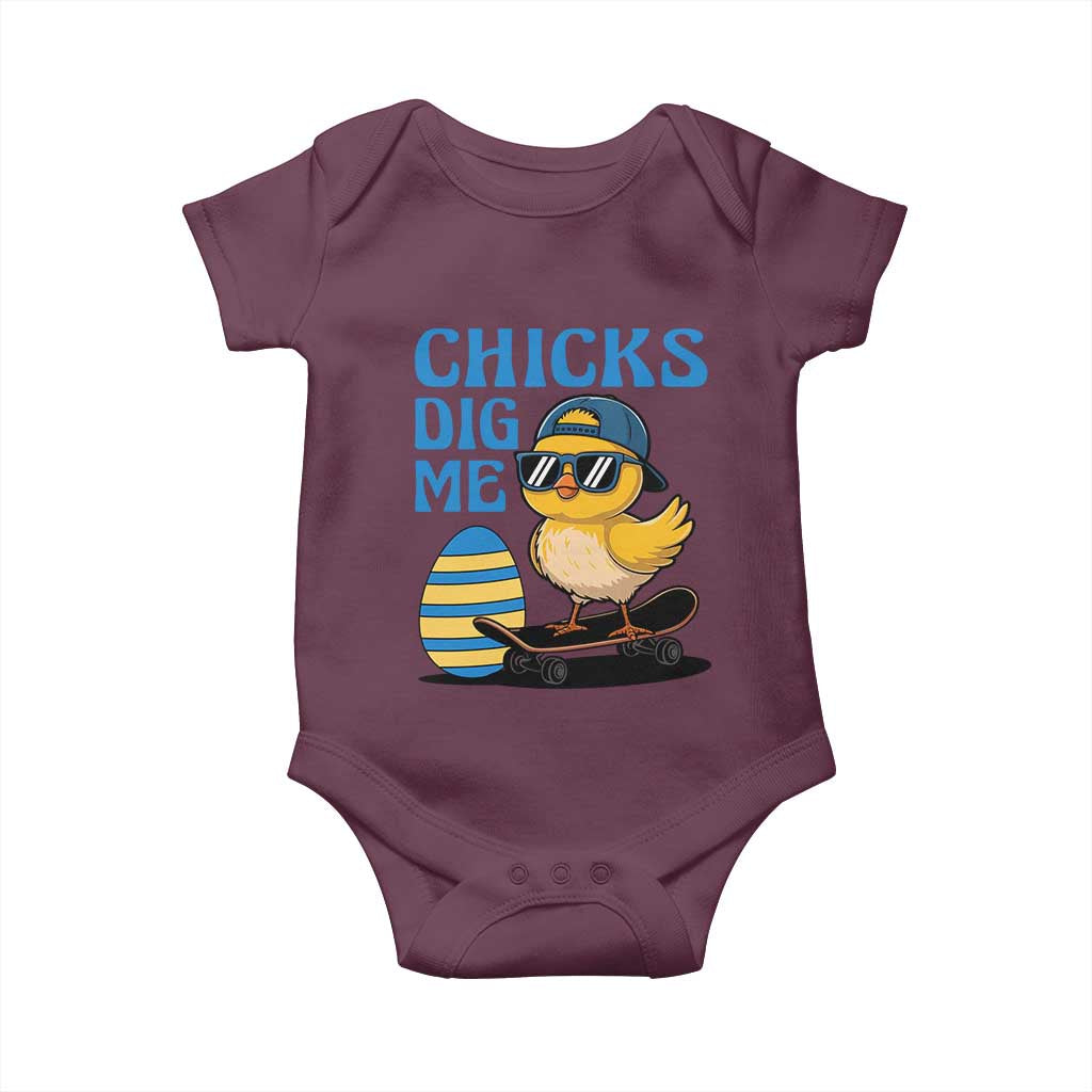 Funny Easter Day Chicks Dig Me Baby Onesie Cool Chicken