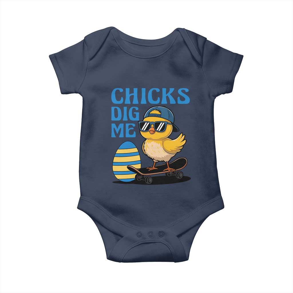 Funny Easter Day Chicks Dig Me Baby Onesie Cool Chicken