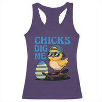 Funny Easter Day Chicks Dig Me Racerback Tank Top Cool Chicken