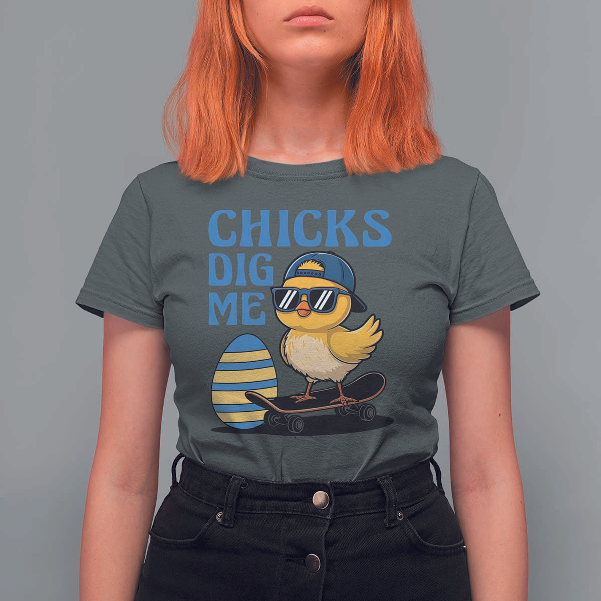 Funny Easter Day Chicks Dig Me T Shirt For Women Cool Chicken