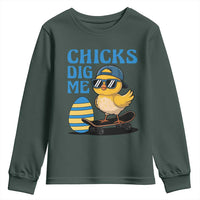 Funny Easter Day Chicks Dig Me Youth Sweatshirt Cool Chicken