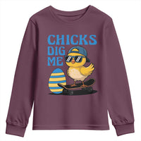 Funny Easter Day Chicks Dig Me Youth Sweatshirt Cool Chicken