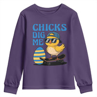 Funny Easter Day Chicks Dig Me Youth Sweatshirt Cool Chicken