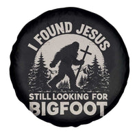I Found Jesus Still Looking For Bigfoot Spare Tire Cover Funny Christian Sasquatch Forest