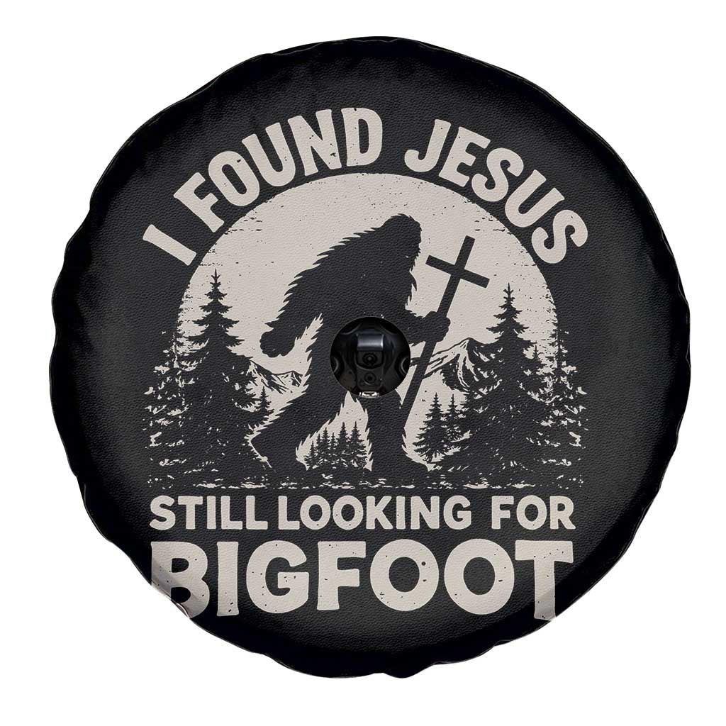 I Found Jesus Still Looking For Bigfoot Spare Tire Cover Funny Christian Sasquatch Forest