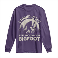 I Found Jesus Still Looking For Bigfoot Long Sleeve Shirt Funny Christian Sasquatch Forest