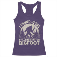 I Found Jesus Still Looking For Bigfoot Racerback Tank Top Funny Christian Sasquatch Forest
