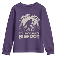 I Found Jesus Still Looking For Bigfoot Youth Sweatshirt Funny Christian Sasquatch Forest