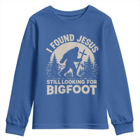 I Found Jesus Still Looking For Bigfoot Youth Sweatshirt Funny Christian Sasquatch Forest