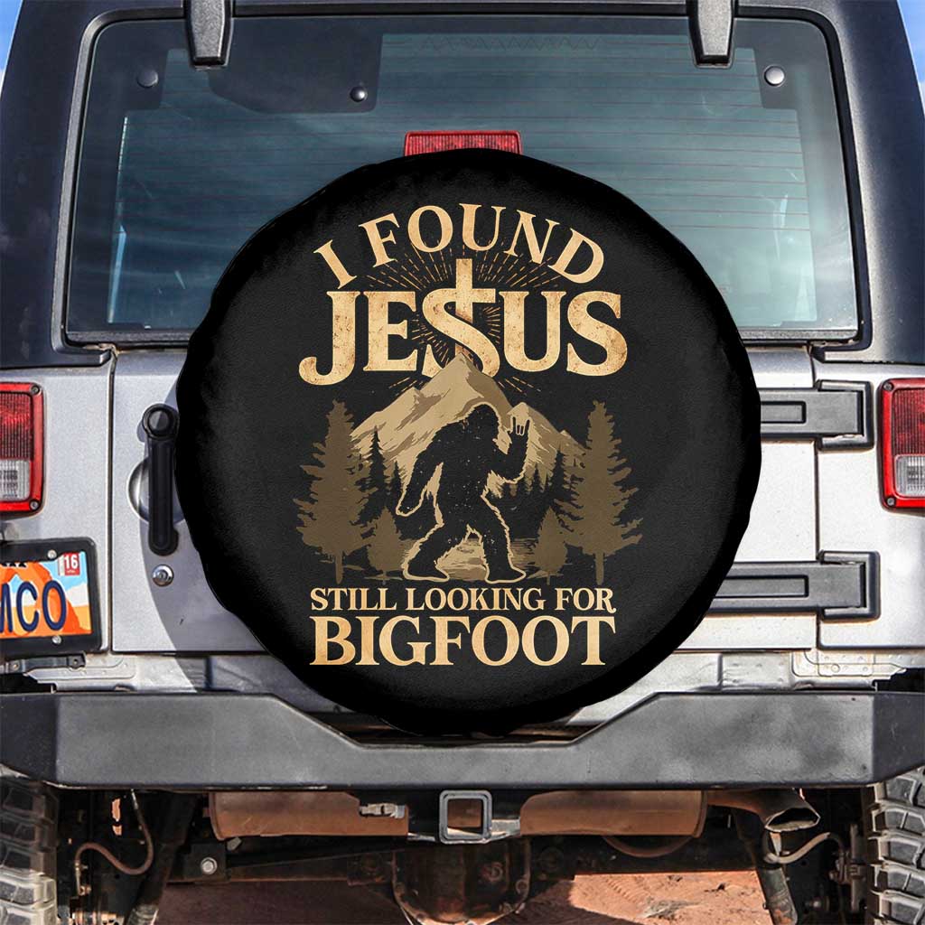 I Found Jesus Still Looking For Bigfoot Spare Tire Cover Funny Christian Sasquatch Vintage Mountain