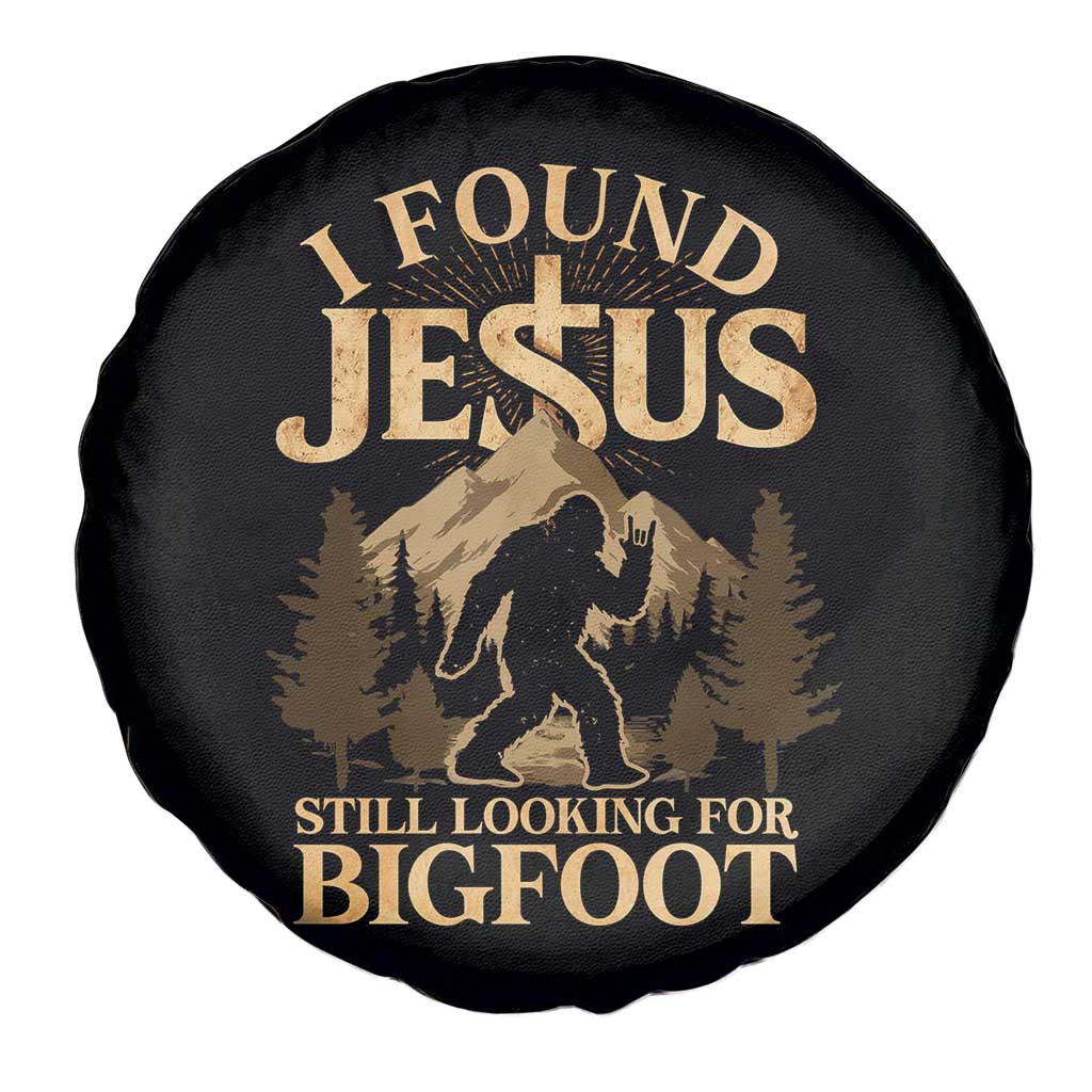 I Found Jesus Still Looking For Bigfoot Spare Tire Cover Funny Christian Sasquatch Vintage Mountain