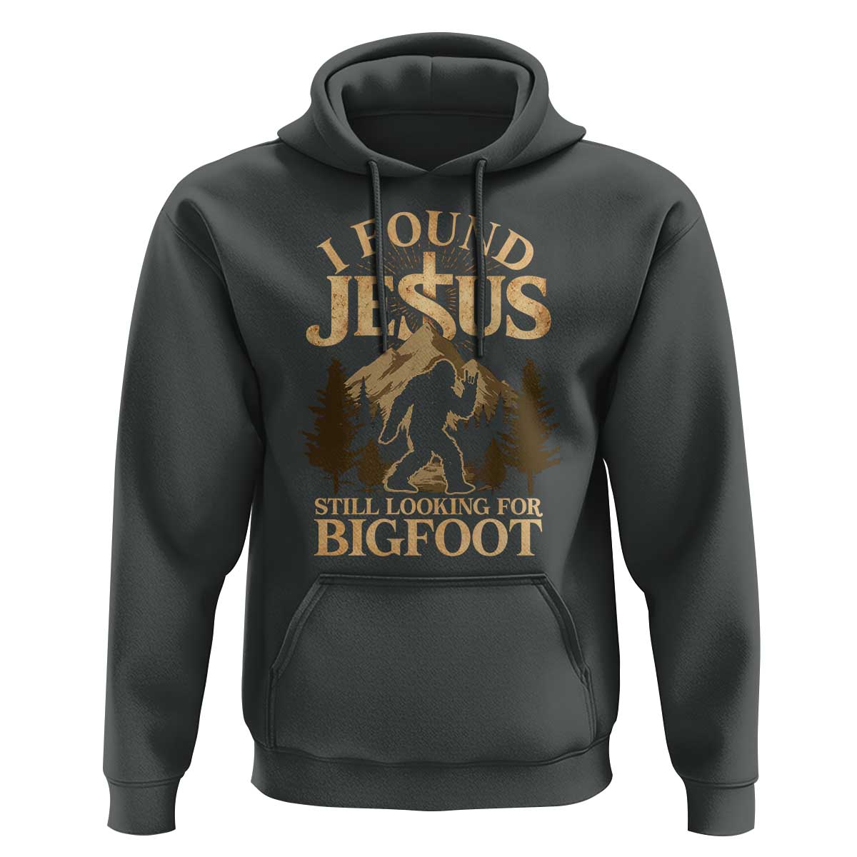 I Found Jesus Still Looking For Bigfoot Hoodie Funny Christian Sasquatch Vintage Mountain